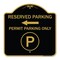 Signmission Reserved Parking Permit Parking W/ & Left Arrow Heavy-Gauge Alum Sign, 18" x 18", BG-1818-23145 A-DES-BG-1818-23145 - alternate 1